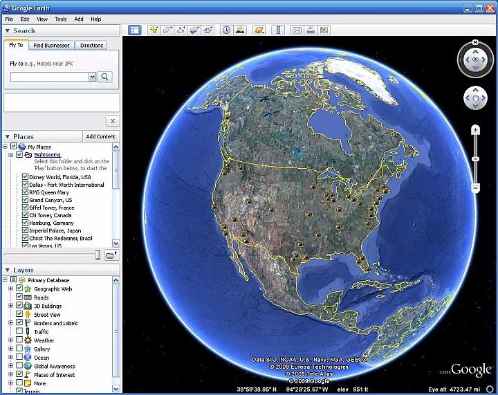 google earth map of world